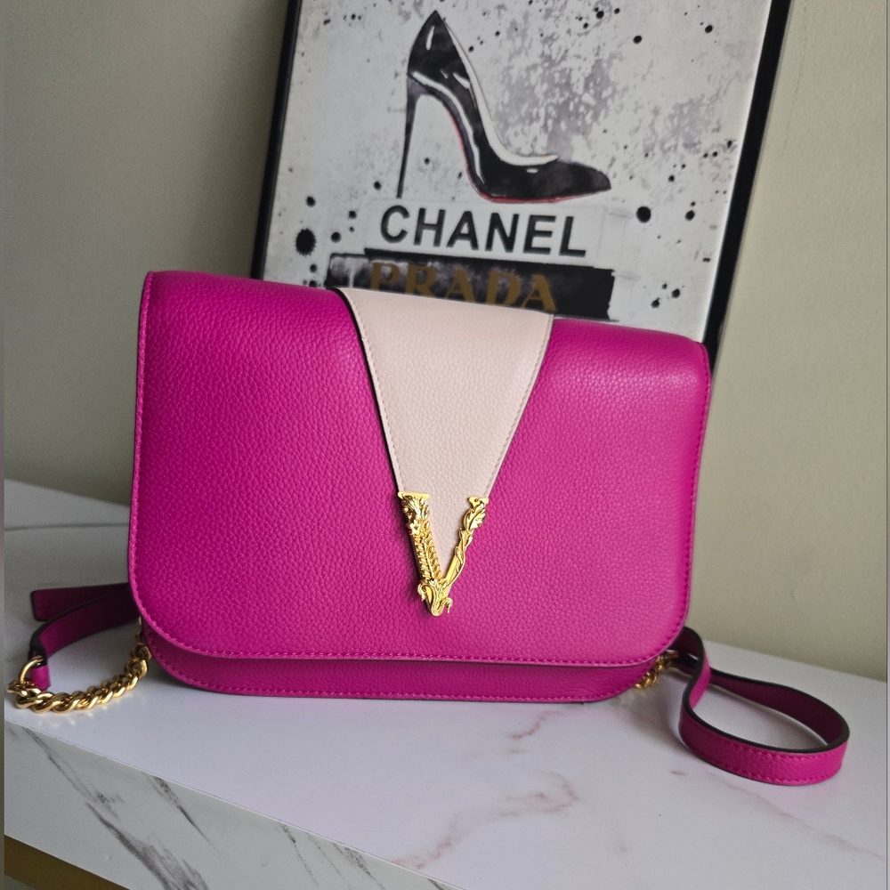 Versace Virtus Leather Crossbody Bag - Picture 6 of 14